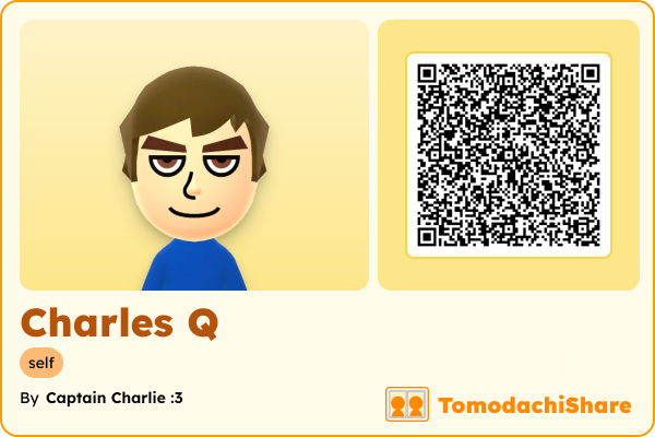 Charles Q, a male Mii  with tags: self