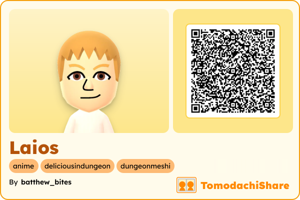 Laios, a male Mii  with tags: anime, deliciousindungeon, dungeonmeshi