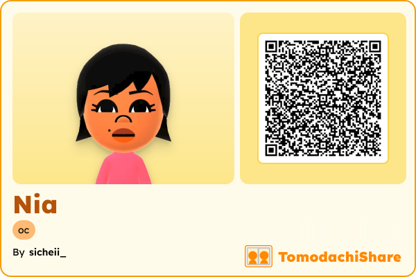 Nia, a female Mii  with tags: oc