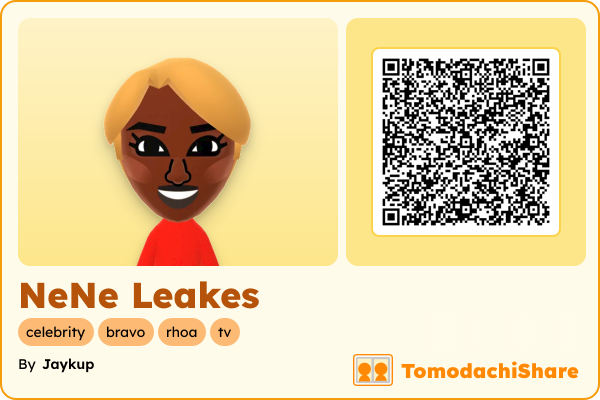NeNe Leakes, a female Mii  with tags: celebrity, bravo, rhoa, tv