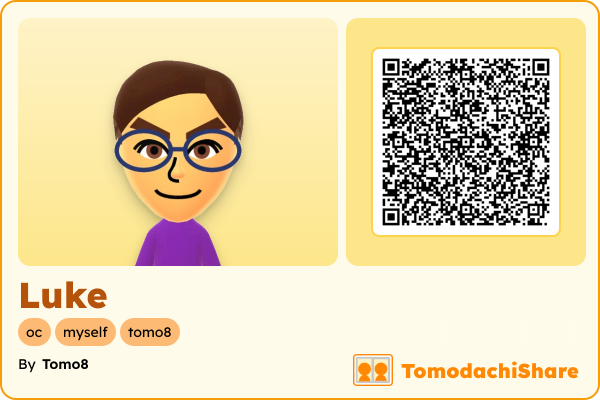 Luke, a male Mii  with tags: oc, myself, tomo8