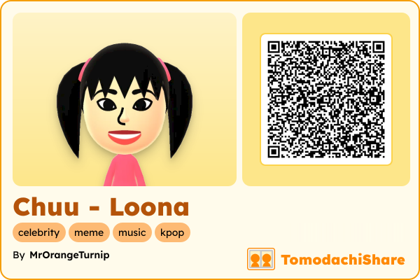 Chuu - Loona, a female Mii  with tags: celebrity, meme, music, kpop