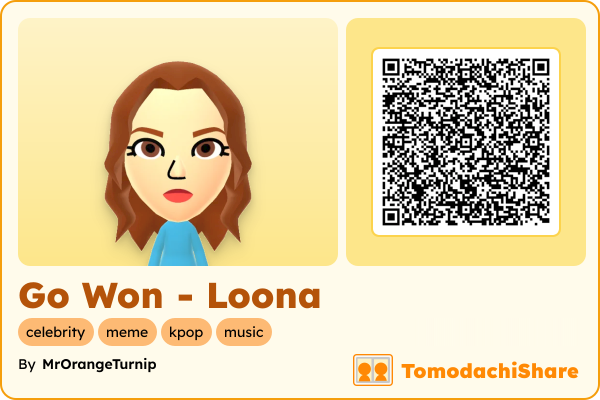 Go Won - Loona, a female Mii  with tags: celebrity, meme, kpop, music