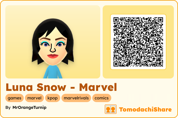 Luna Snow - Marvel, a female Mii  with tags: games, marvel, kpop, marvelrivals, comics
