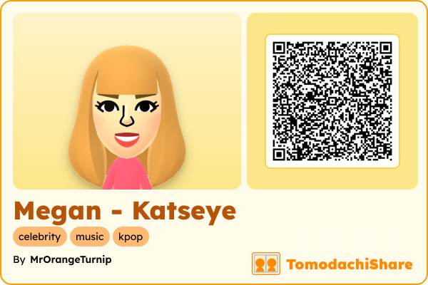 Megan - Katseye, a female Mii  with tags: celebrity, music, kpop