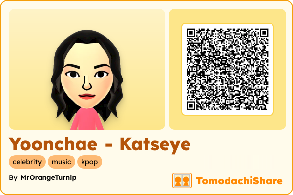 Yoonchae - Katseye, a female Mii  with tags: celebrity, music, kpop