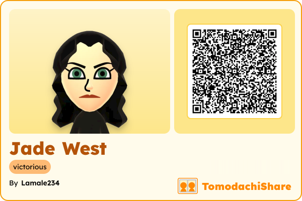 Jade West, a female Mii  with tags: victorious