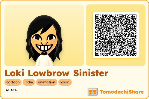 Loki Lowbrow Sinister, a male Mii  with tags: cartoon, indie, animation, lokiirl