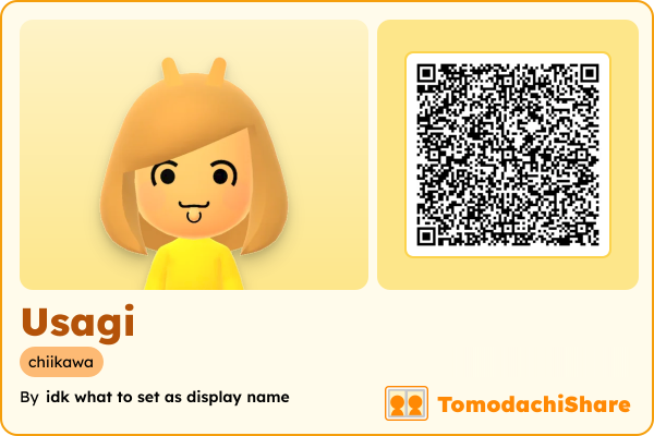 Usagi, a male Mii  with tags: chiikawa