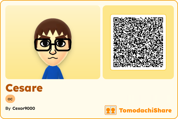 Cesare, a male Mii  with tags: oc