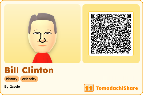 Bill Clinton, a male Mii  with tags: history, celebrity