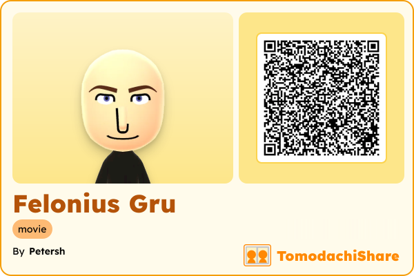 Felonius Gru, a male Mii  with tags: movie