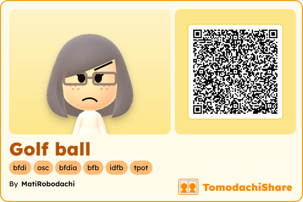 Golf ball, a female Mii  with tags: bfdi, osc, bfdia, bfb, idfb, tpot
