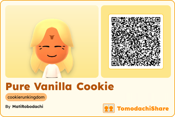 Pure Vanilla Cookie, a male Mii  with tags: cookierunkingdom