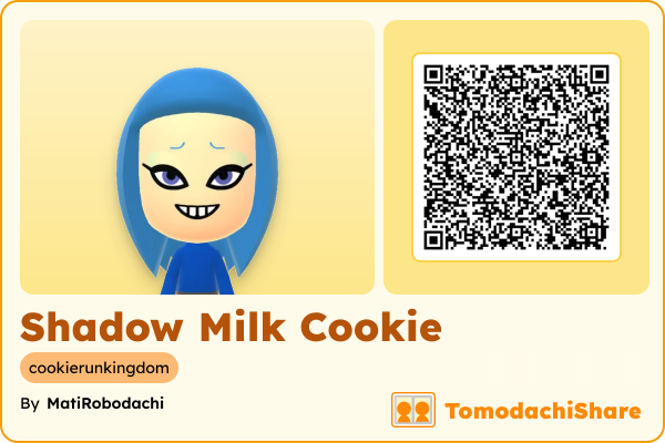 Shadow Milk Cookie, a male Mii  with tags: cookierunkingdom
