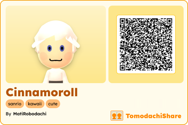 Cinnamoroll, a male Mii  with tags: sanrio, kawaii, cute