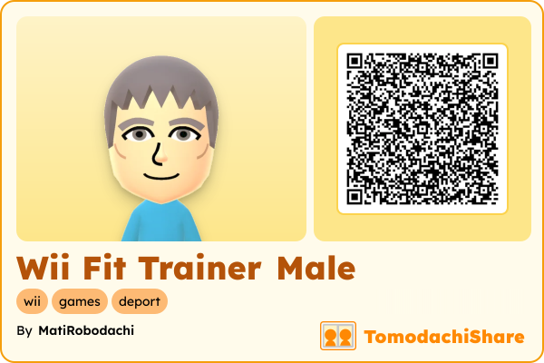 Wii Fit Trainer Male, a male Mii  with tags: wii, games, deport