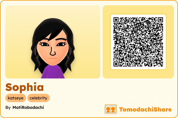 Sophia, a female Mii  with tags: katseye, celebrity