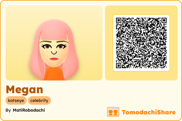 Megan, a female Mii  with tags: katseye, celebrity