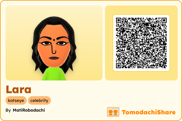 Lara, a female Mii  with tags: katseye, celebrity