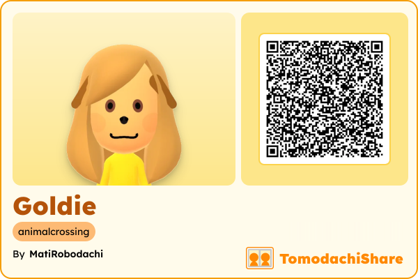 Goldie, a female Mii  with tags: animalcrossing