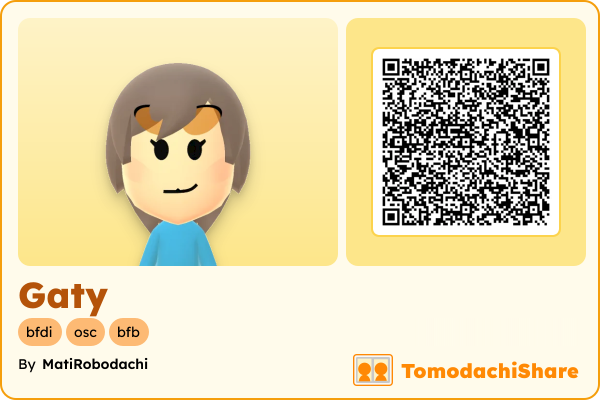 Gaty, a female Mii  with tags: bfdi, osc, bfb