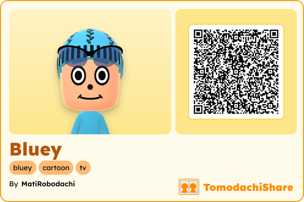 Bluey, a female Mii  with tags: bluey, cartoon, tv