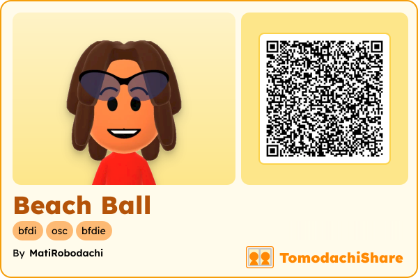 Beach Ball, a male Mii  with tags: bfdi, osc, bfdie