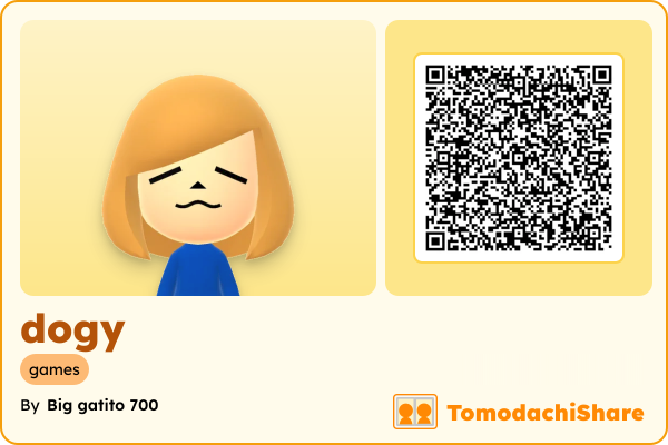dogy, a female Mii  with tags: games