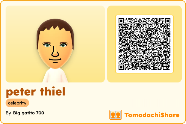 peter thiel, a male Mii  with tags: celebrity
