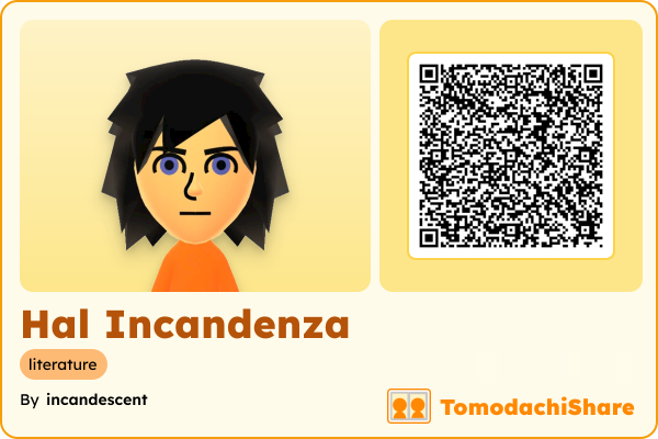 Hal Incandenza, a male Mii  with tags: literature