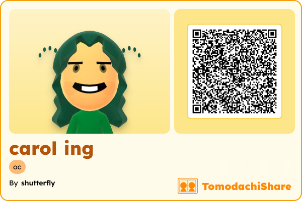 carol ing, a female Mii  with tags: oc
