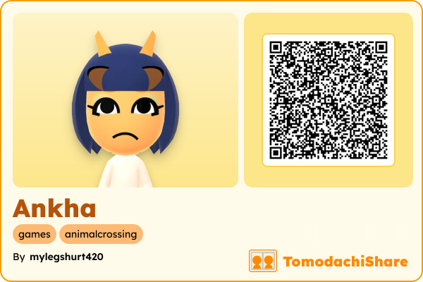 Ankha, a female Mii  with tags: games, animalcrossing