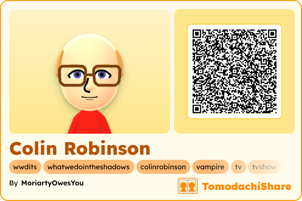 Colin Robinson, a male Mii  with tags: wwdits, whatwedointheshadows, colinrobinson, vampire, tv, tvshow
