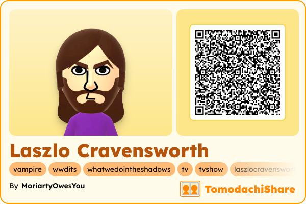 Laszlo Cravensworth, a male Mii  with tags: vampire, wwdits, whatwedointheshadows, tv, tvshow, laszlocravensworth, laszlo