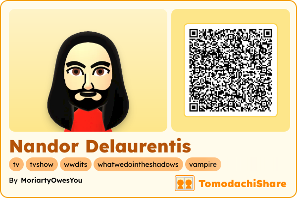 Nandor Delaurentis, a male Mii  with tags: tv, tvshow, wwdits, whatwedointheshadows, vampire