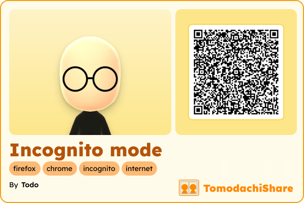 Incognito mode, a male Mii  with tags: firefox, chrome, incognito, internet