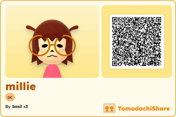 millie, a female Mii  with tags: oc
