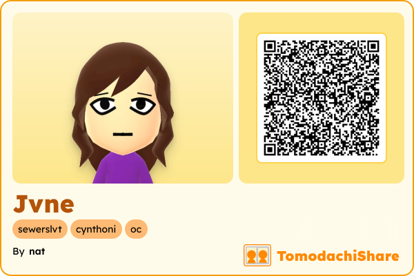 Jvne, a female Mii  with tags: sewerslvt, cynthoni, oc