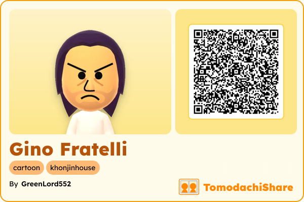 Gino Fratelli, a male Mii  with tags: cartoon, khonjinhouse
