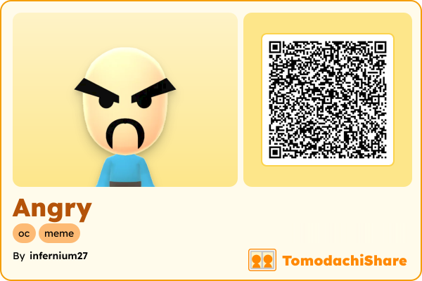 Angry, a male Mii  with tags: oc, meme