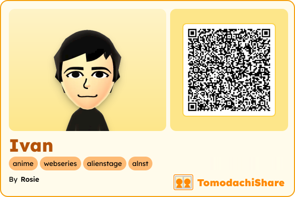Ivan, a male Mii  with tags: anime, webseries, alienstage, alnst