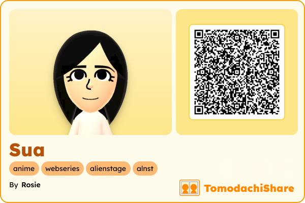Sua, a female Mii  with tags: anime, webseries, alienstage, alnst