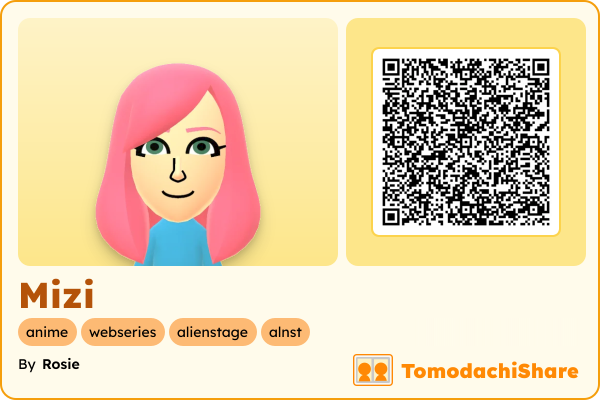 Mizi, a female Mii  with tags: anime, webseries, alienstage, alnst