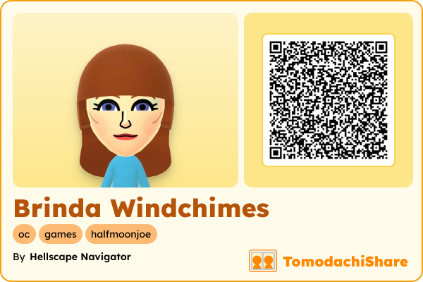 Brinda Windchimes, a female Mii  with tags: oc, games, halfmoonjoe