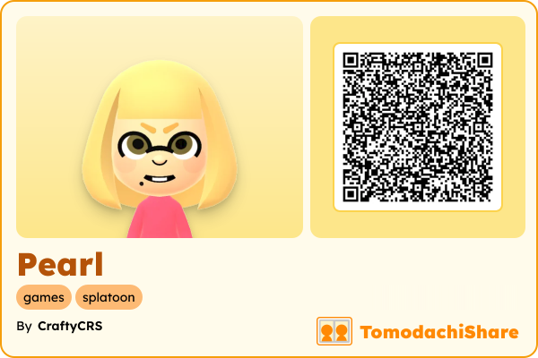 Pearl, a female Mii  with tags: games, splatoon