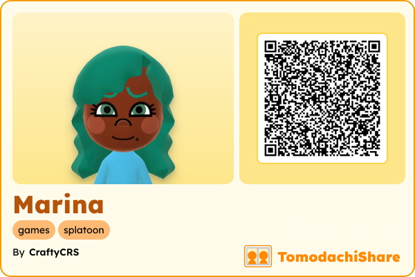 Marina, a female Mii  with tags: games, splatoon