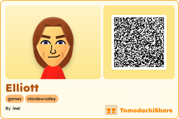 Elliott, a male Mii  with tags: games, stardewvalley