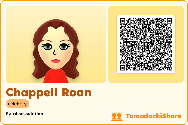 Chappell Roan, a female Mii  with tags: celebrity