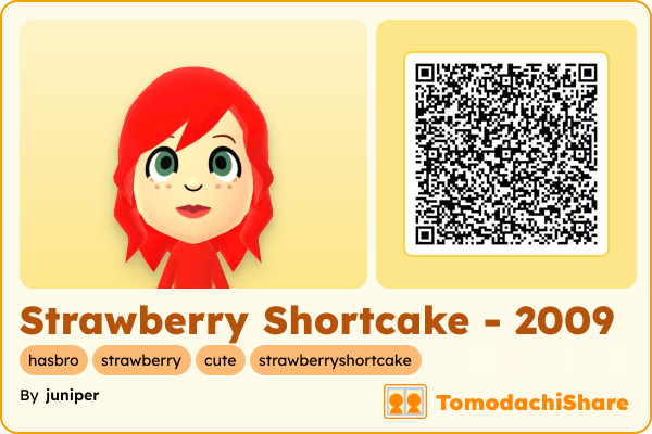 Strawberry Shortcake - 2009, a female Mii  with tags: hasbro, strawberry, cute, strawberryshortcake